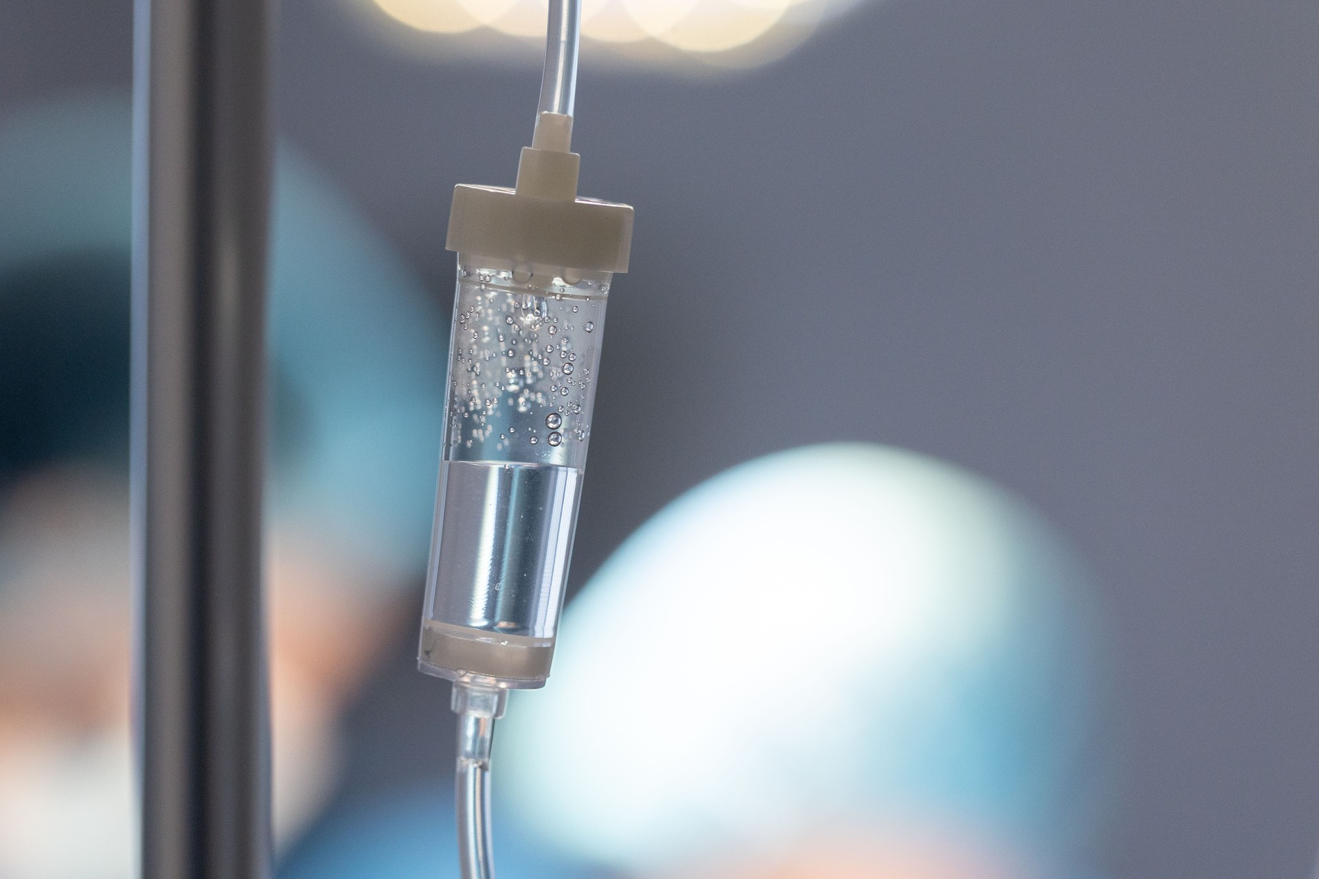 IV drip in the operating room. Close-up.